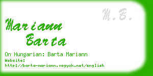 mariann barta business card